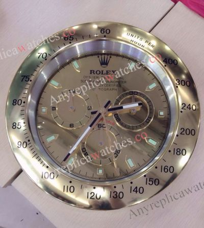 Clone Rolex Cosmograph Daytona Gold Face Wall Clock